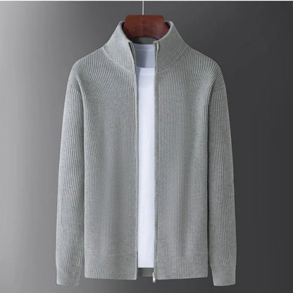 Men’s Autumn-Winter Standing Neck Knitted Coat – Stylish, Warm & Versatile