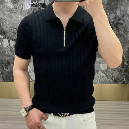 Men’s Summer Ice Silk Polo Shirt – Cool, Stylish & Breathable