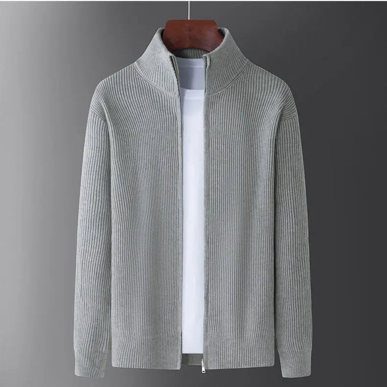 Men’s Autumn-Winter Standing Neck Knitted Coat – Stylish, Warm & Versatile