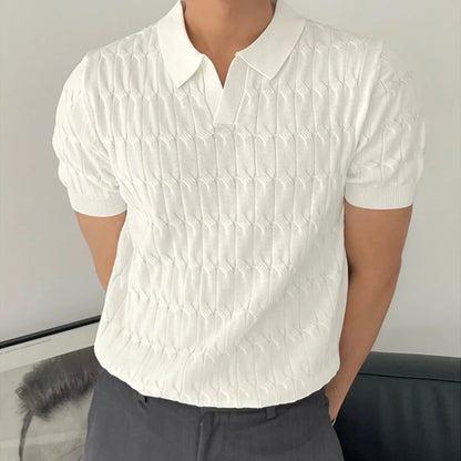 Men’s Korean Style Slim Fit Knit Polo Shirt – Trendy, Elegant & Breathable