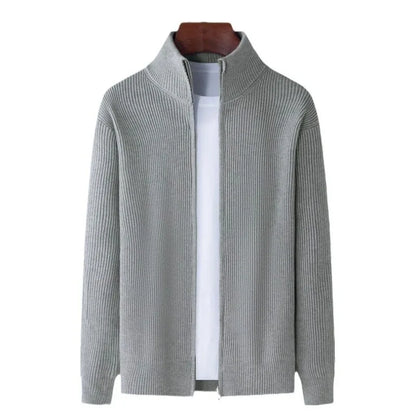 Men’s Autumn-Winter Standing Neck Knitted Coat – Stylish, Warm & Versatile