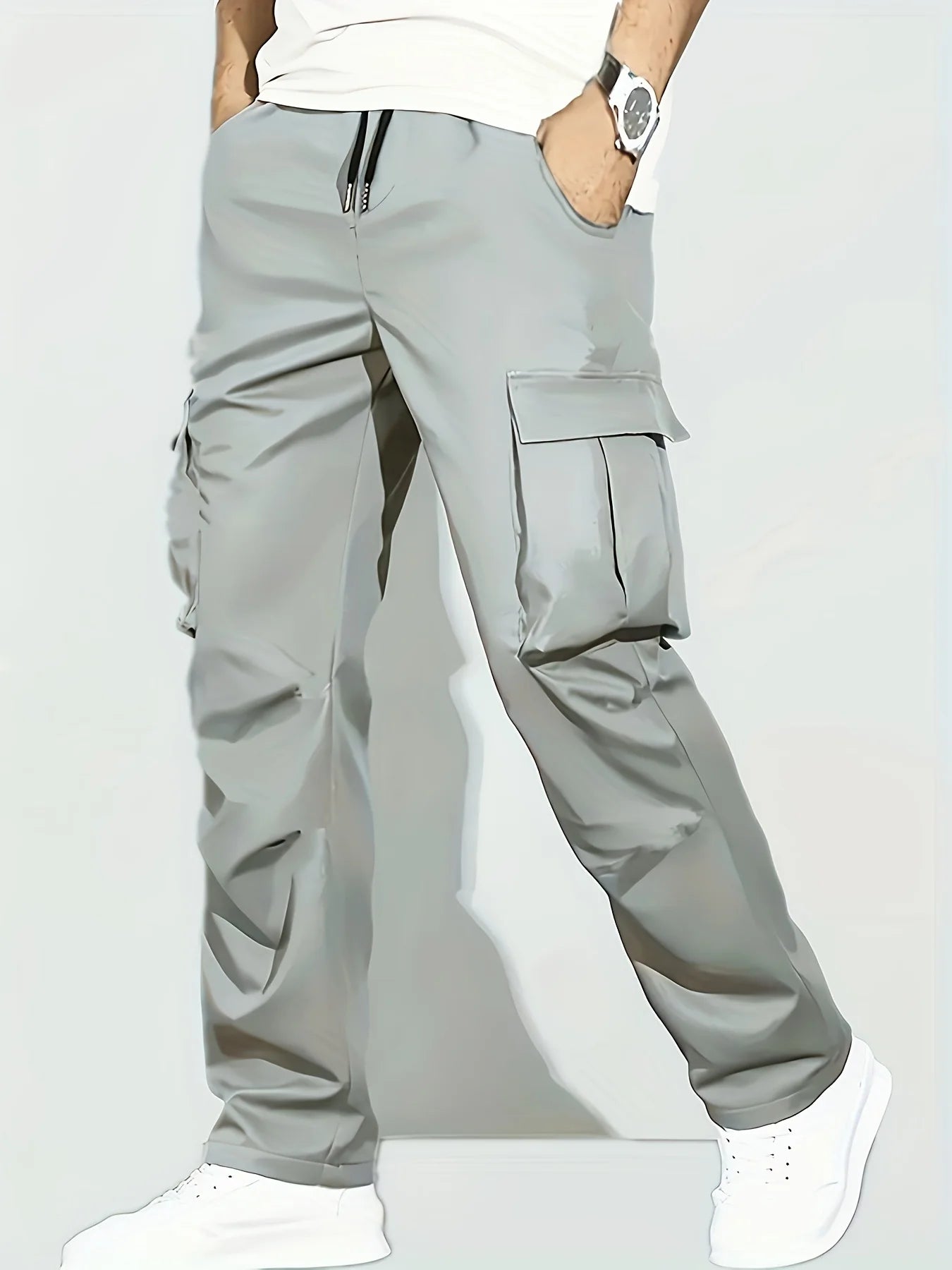 Men’s Casual Loose Straight Workwear Pants – Functional & Comfortable