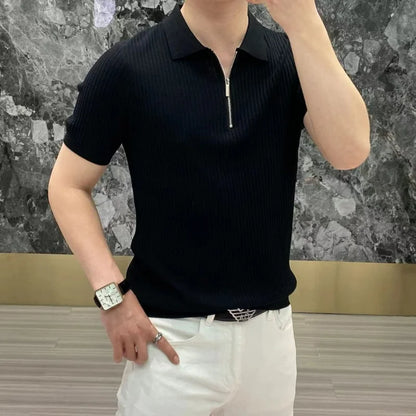 Men’s Summer Ice Silk Polo Shirt – Cool, Stylish & Breathable